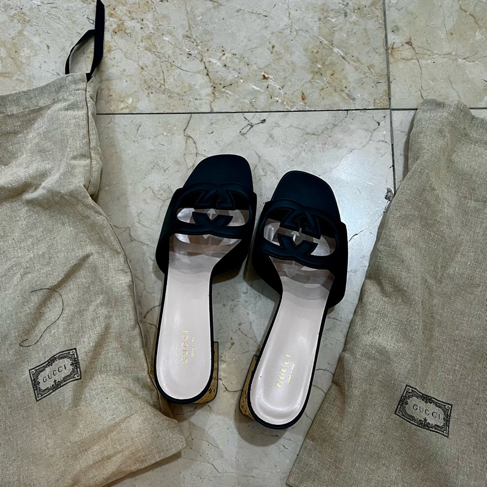 Gucci Black Slide Sandals for Women
